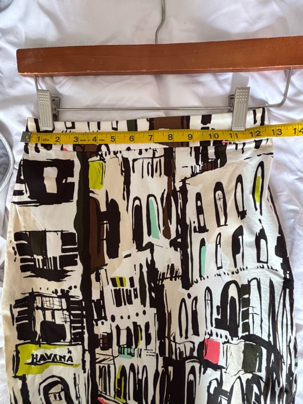 kate spade Cream Havana Graphic Midi Skirt with Mint and Yellow Accents - Picture 5 of 5